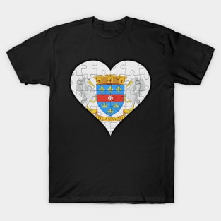 St Barts Jigsaw Puzzle Heart Design - Gift for St Barts With Saint Barthelemy Roots T-Shirt